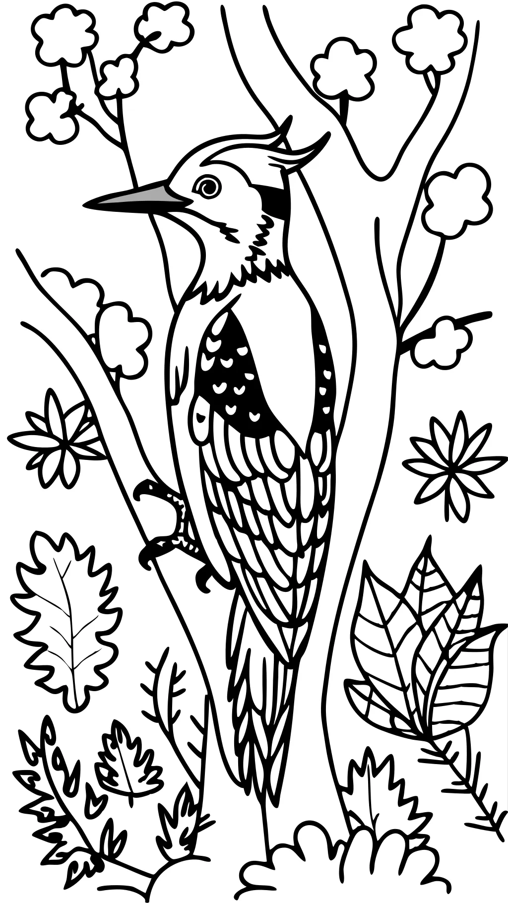 woodpecker coloring page